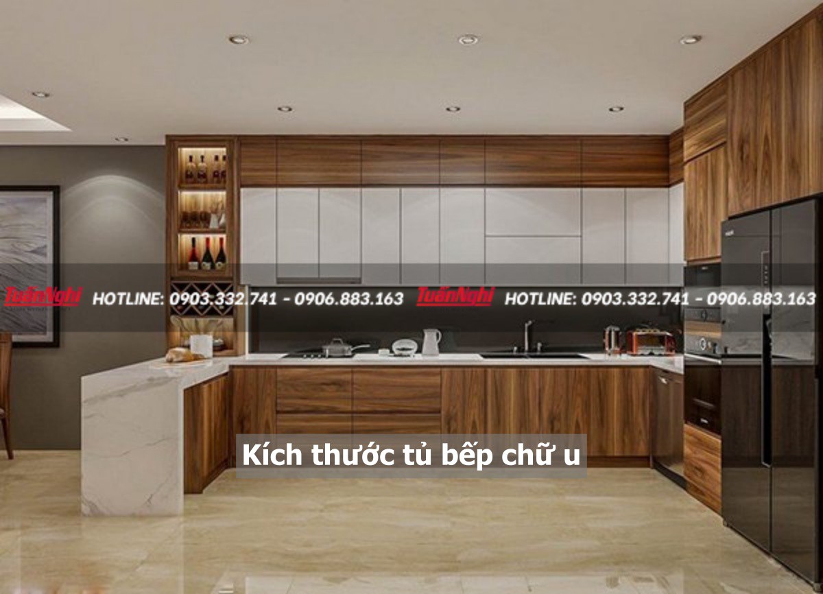 Kích thước tủ bếp chữ u