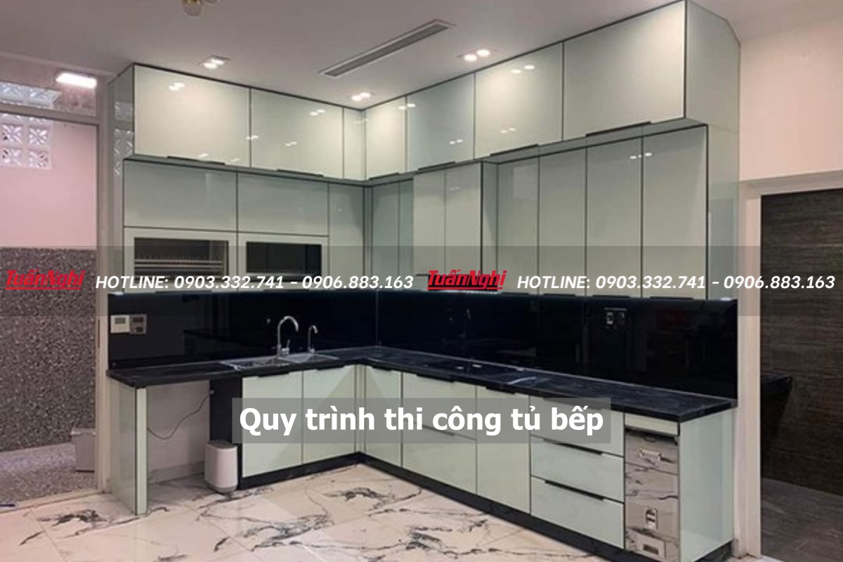 quy trình thi công thủ bếp