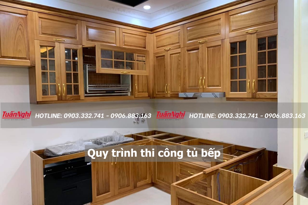 quy trình thi công thủ bếp