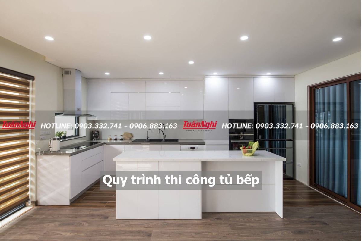 quy trình thi công thủ bếp