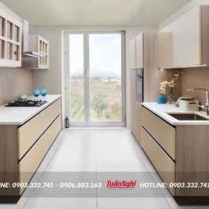 Quy trình thiết kế thi công tủ bếp chuyên nghiệp tại Tuấn Nghi 175 Tủ bếp song song hợp kim nhôm TB46