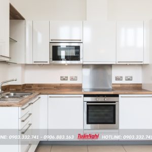 Tủ bếp chữ L hợp kim nhôm TB49