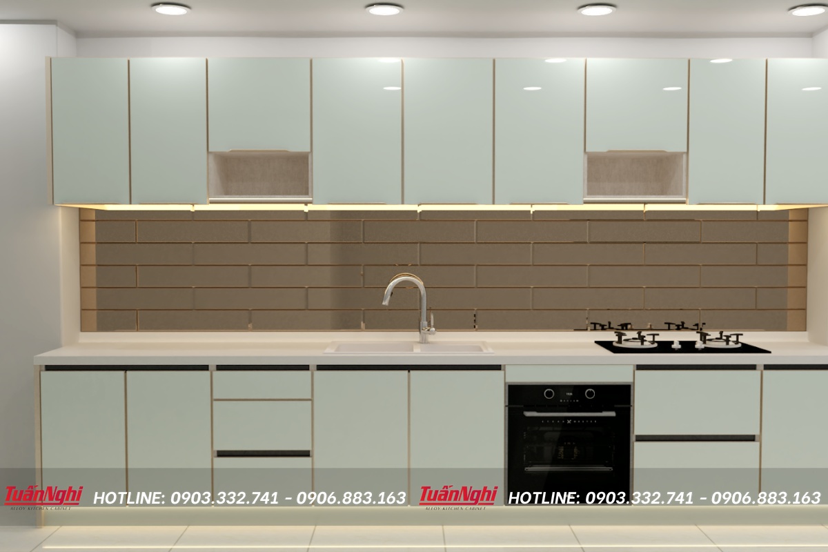 Tủ bếp chữ I hợp kim nhôm tối giản TB62 1 tb62