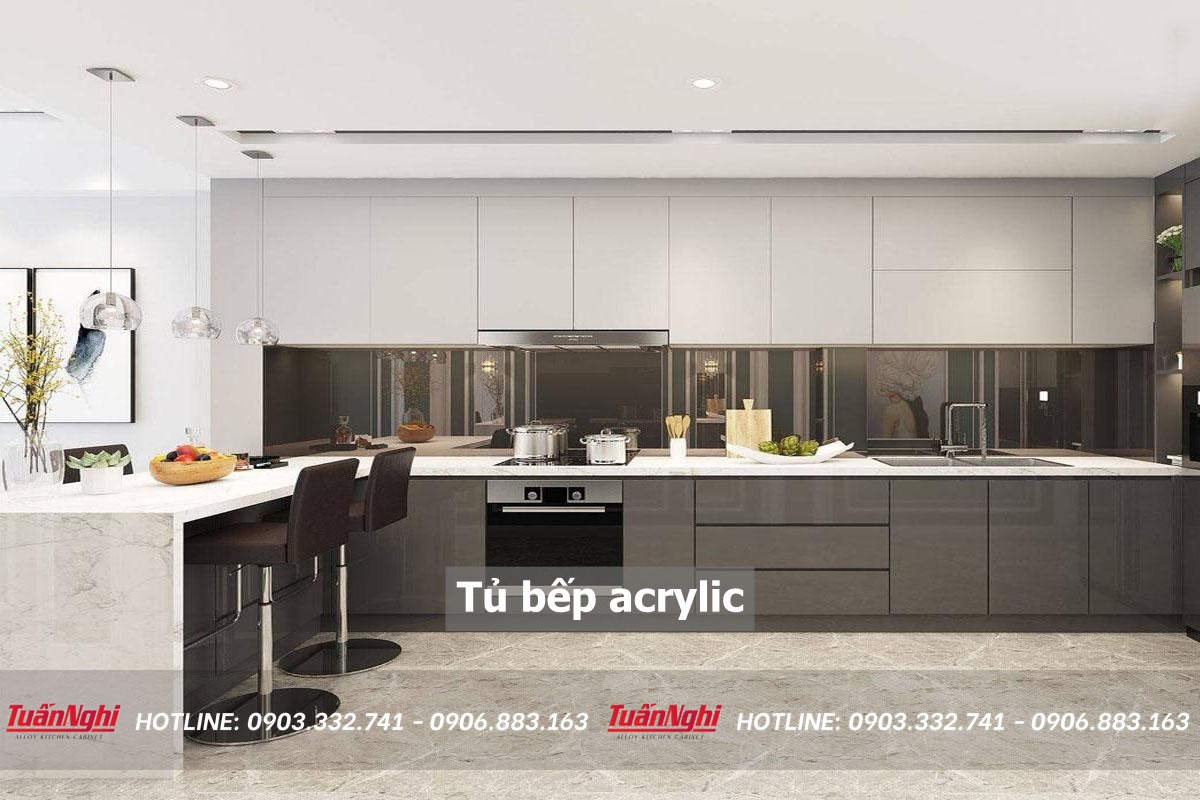 10+ Mẫu Tủ Bếp Acrylic Siêu Đẹp Hiện Đại Cao Cấp 2023 17 Tủ bếp acrylic