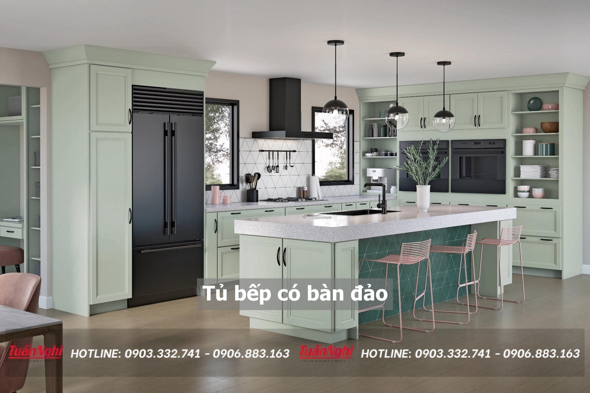 tủ bếp có bàn đảo