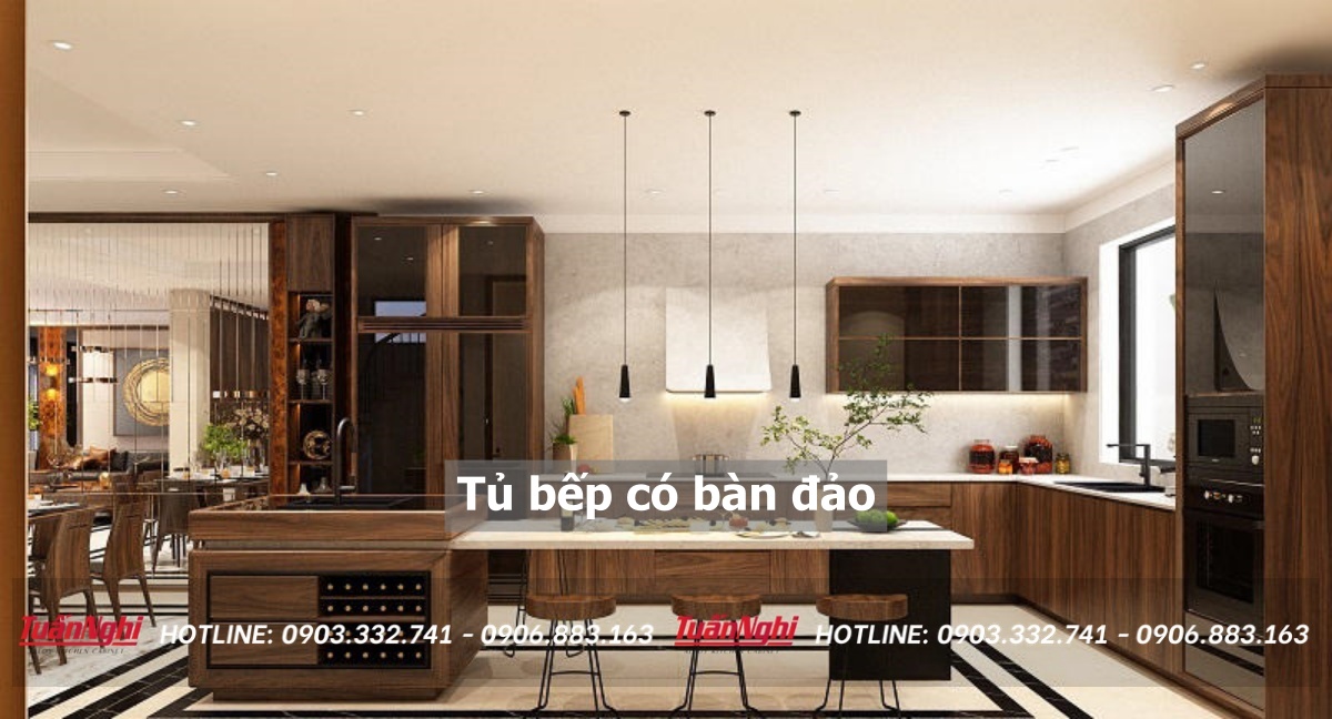 tủ bếp có bàn đảo