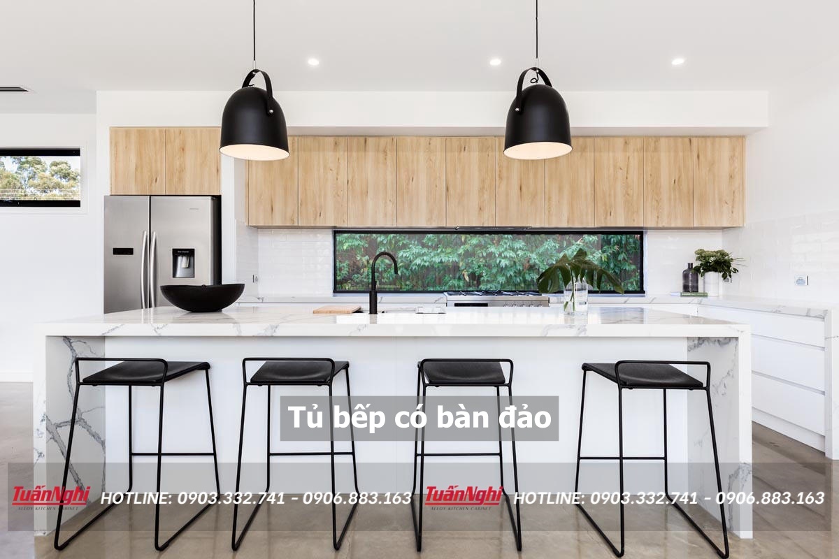 tủ bếp có bàn đảo