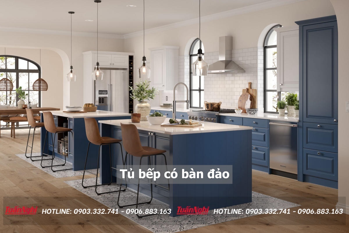 tủ bếp có bàn đảo