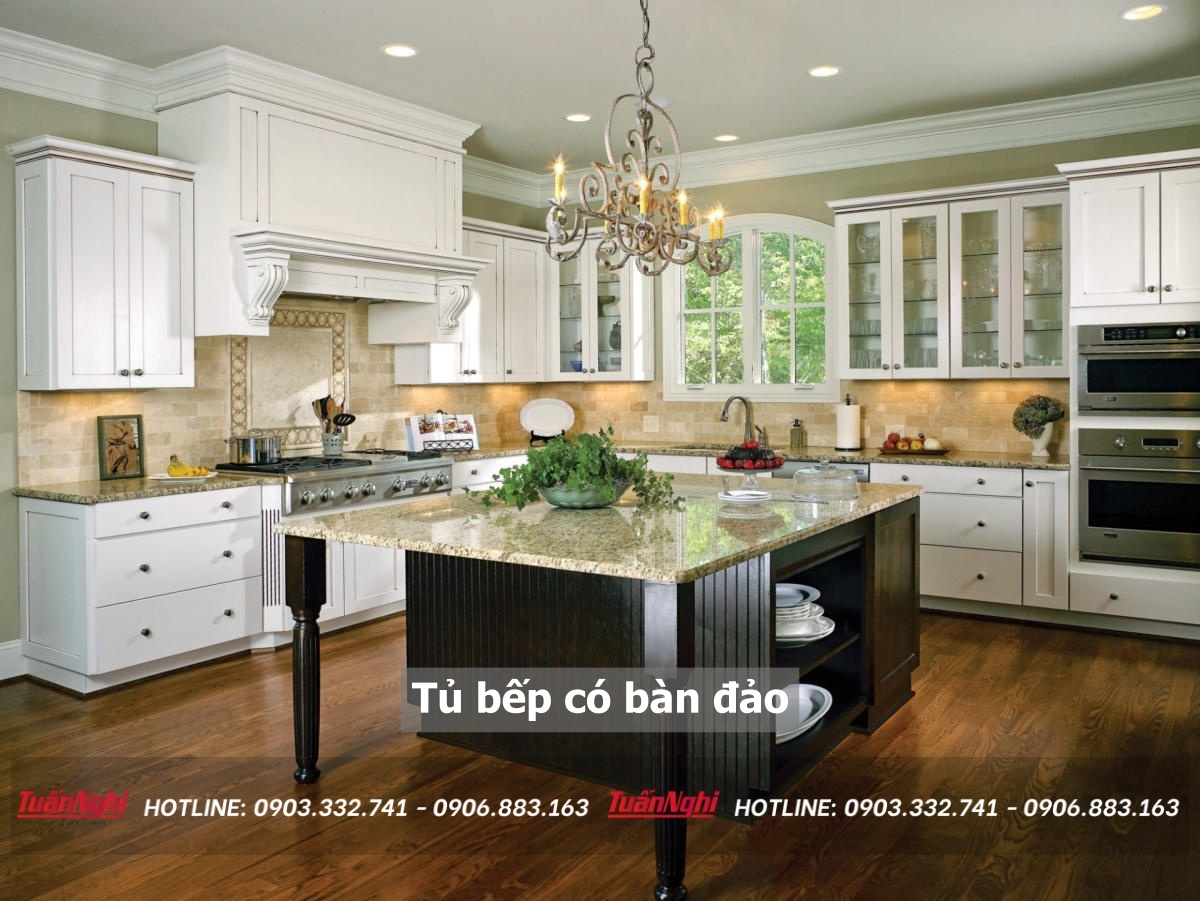 tủ bếp có bàn đảo