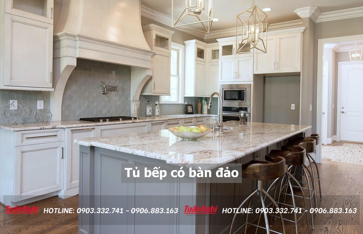 tủ bếp có bàn đảo