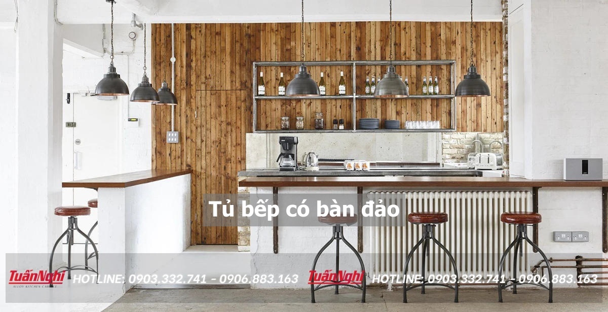 tủ bếp có bàn đảo