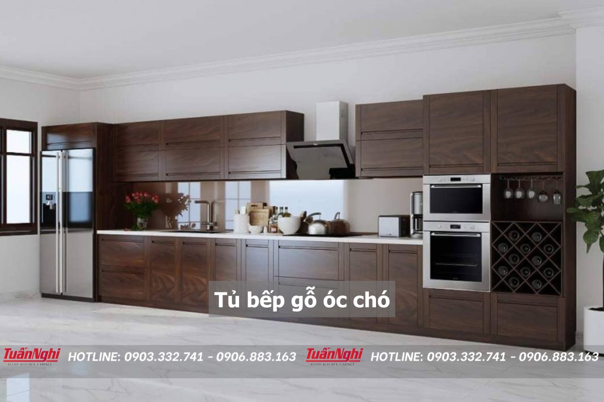 10+ Mẫu Tủ Bếp Gỗ Óc Chó Sang Trọng Đẳng Cấp 2023 10 Tủ bếp gỗ óc chó