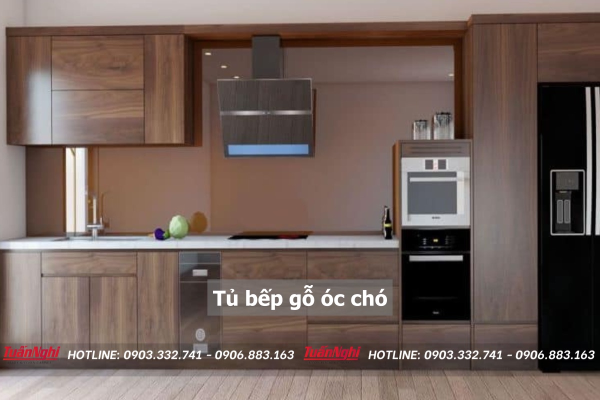 10+ Mẫu Tủ Bếp Gỗ Óc Chó Sang Trọng Đẳng Cấp 2023 11 Tủ bếp gỗ óc chó