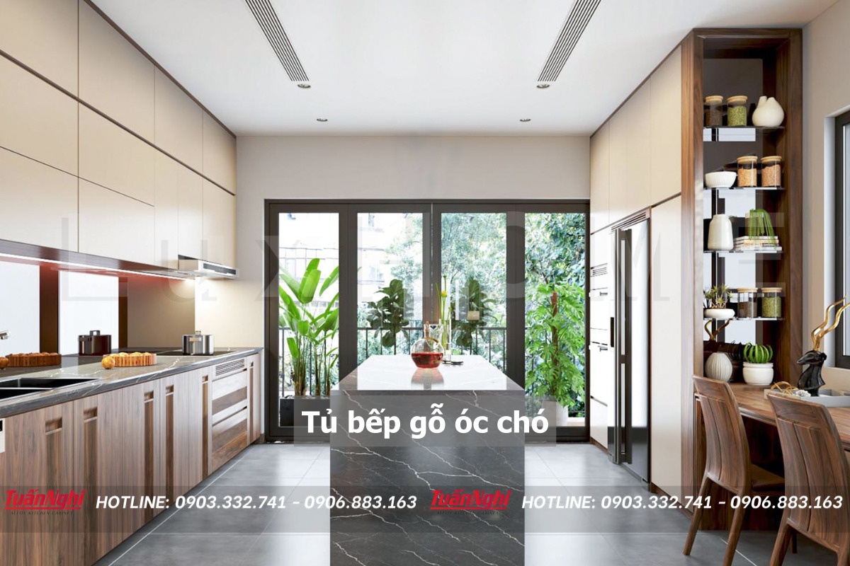 10+ Mẫu Tủ Bếp Gỗ Óc Chó Sang Trọng Đẳng Cấp 2023 14 Tủ bếp gỗ óc chó