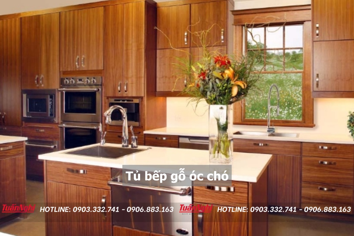 10+ Mẫu Tủ Bếp Gỗ Óc Chó Sang Trọng Đẳng Cấp 2023 16 Tủ bếp gỗ óc chó