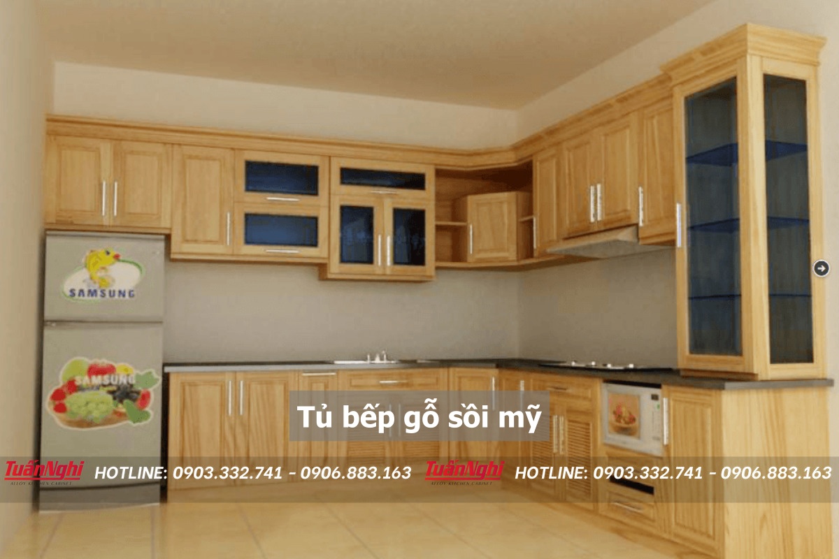 10+ Mẫu Tủ Bếp Gỗ Sồi Mỹ Đẹp Kèm Báo Giá Mới Nhất 2023 8 Tủ bếp gỗ sòi mỹ