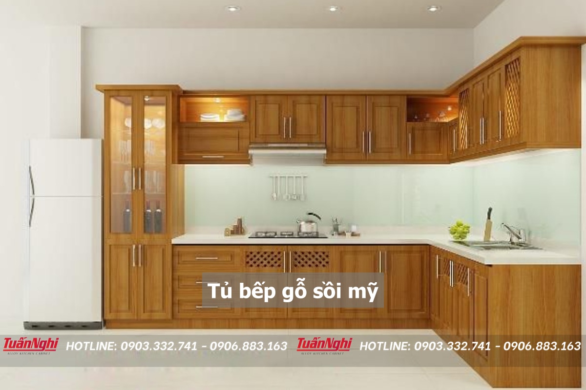 10+ Mẫu Tủ Bếp Gỗ Sồi Mỹ Đẹp Kèm Báo Giá Mới Nhất 2023 9 Tủ bếp gỗ sòi mỹ