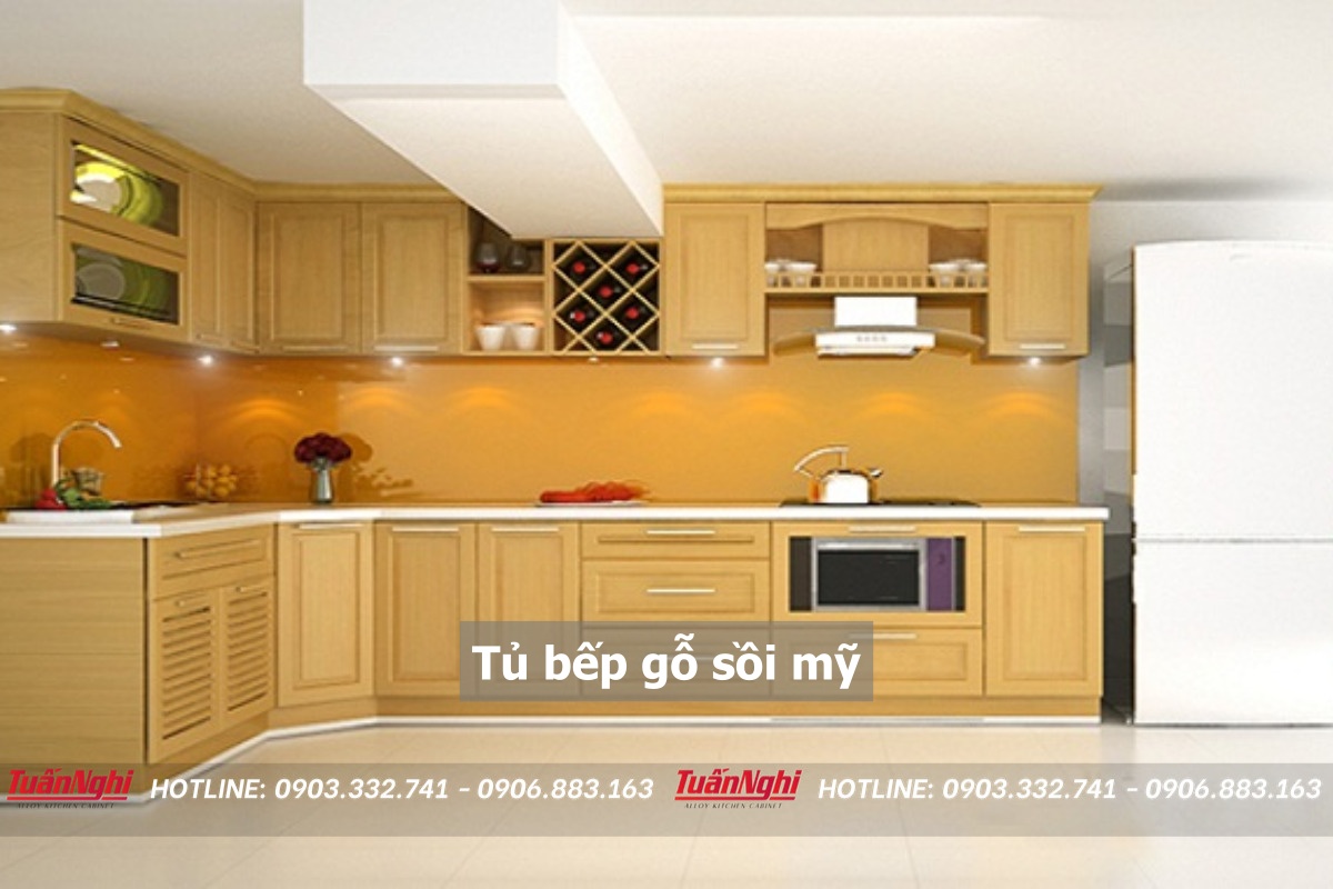 10+ Mẫu Tủ Bếp Gỗ Sồi Mỹ Đẹp Kèm Báo Giá Mới Nhất 2023 11 Tủ bếp gỗ sòi mỹ