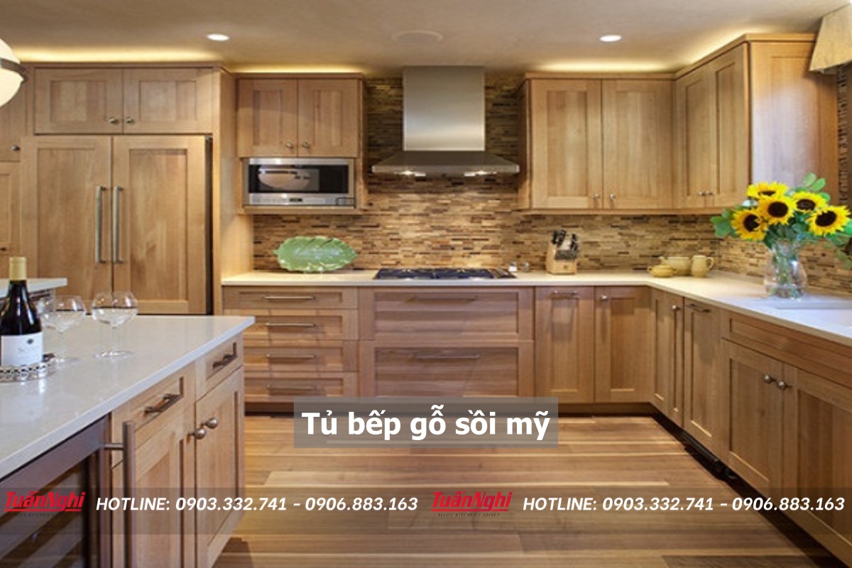 10+ Mẫu Tủ Bếp Gỗ Sồi Mỹ Đẹp Kèm Báo Giá Mới Nhất 2023 12 Tủ bếp gỗ sòi mỹ
