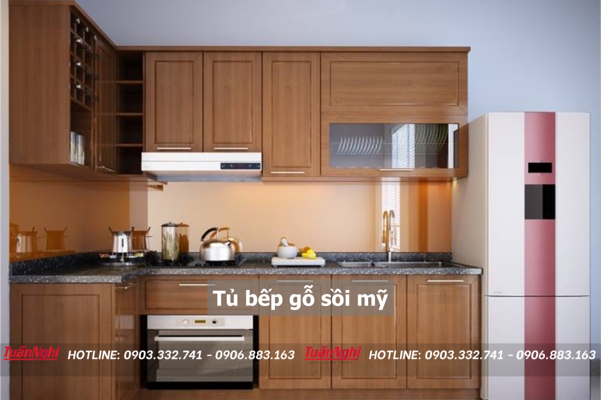 10+ Mẫu Tủ Bếp Gỗ Sồi Mỹ Đẹp Kèm Báo Giá Mới Nhất 2023 13 Tủ bếp gỗ sòi mỹ