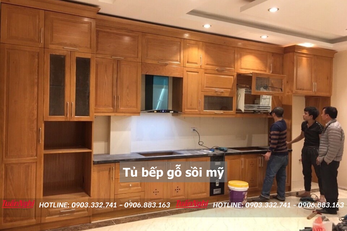 10+ Mẫu Tủ Bếp Gỗ Sồi Mỹ Đẹp Kèm Báo Giá Mới Nhất 2023 14 Tủ bếp gỗ sòi mỹ