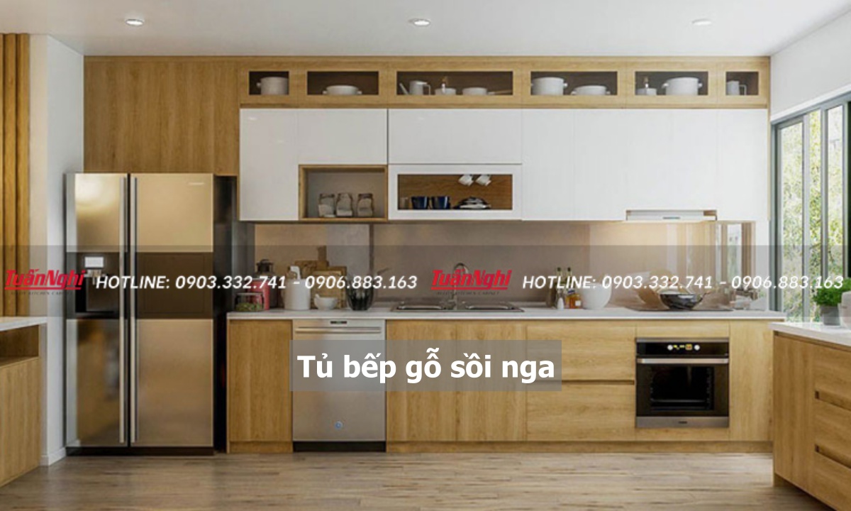 10+ Mẫu Tủ Bếp Gỗ Sồi Nga Hiện Đại Kèm Báo Giá 2023 10 Tủ bếp gỗ sòi nga