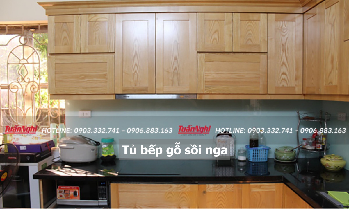 10+ Mẫu Tủ Bếp Gỗ Sồi Nga Hiện Đại Kèm Báo Giá 2023 15 Tủ bếp gỗ sòi nga