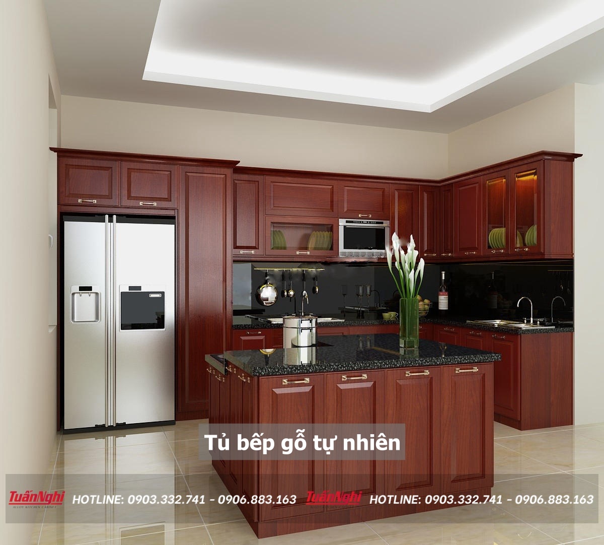 Tủ bếp gỗ tự nhiên