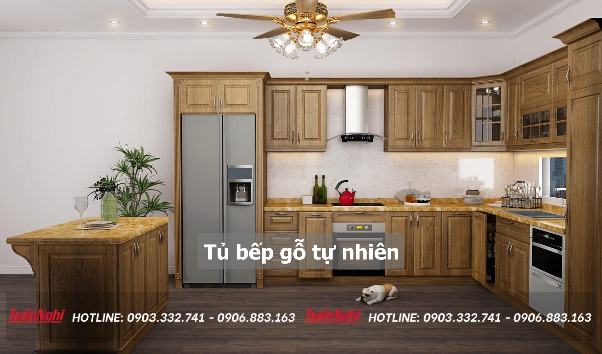 Tủ bếp gỗ tự nhiên