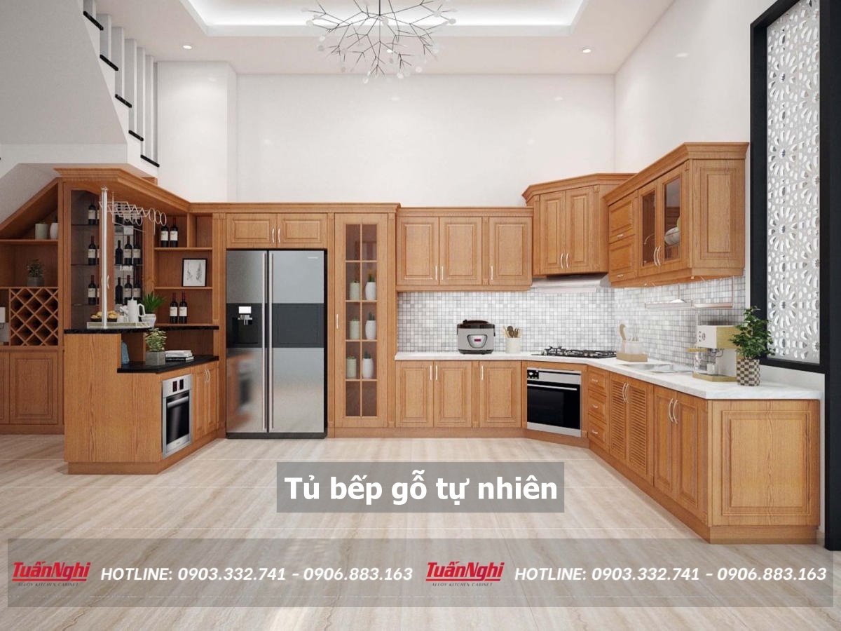 Tủ bếp gỗ tự nhiên