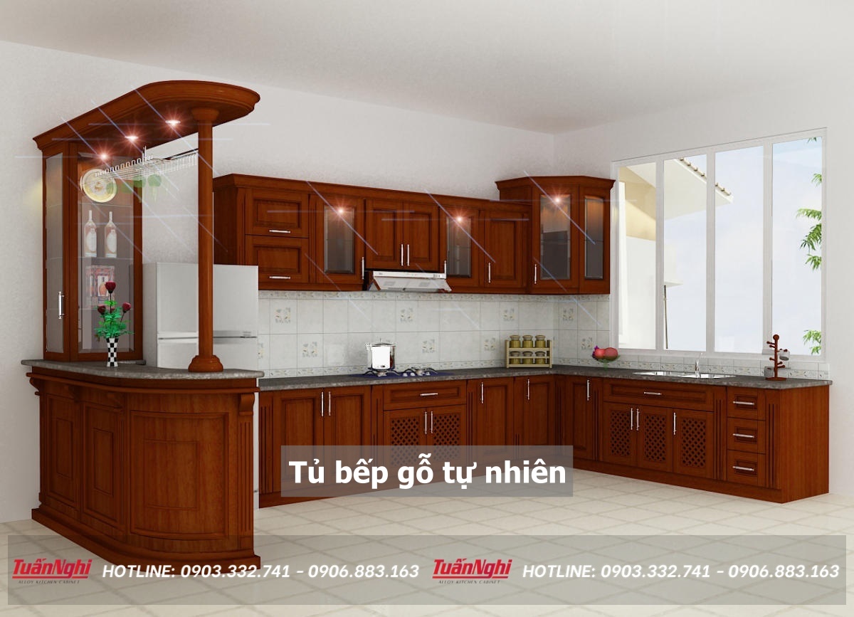 Tủ bếp gỗ tự nhiên