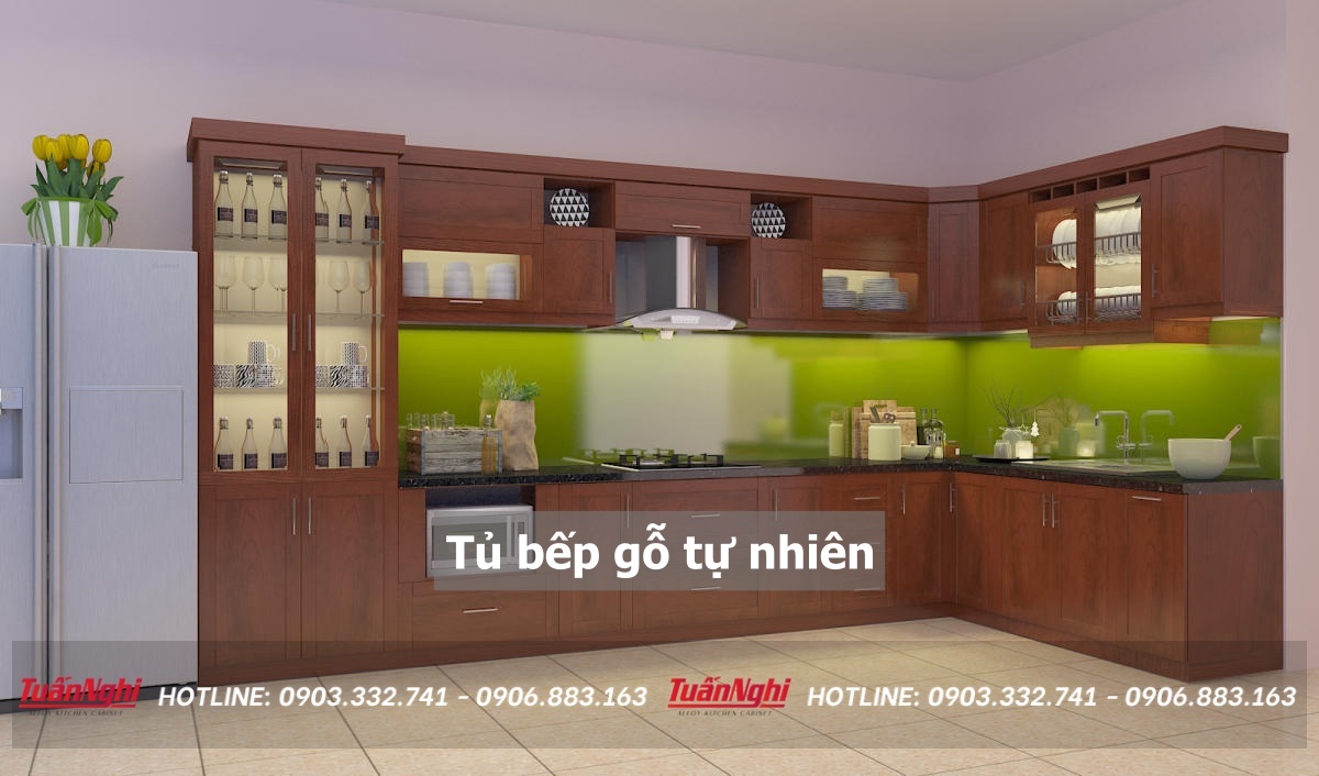 Tủ bếp gỗ tự nhiên