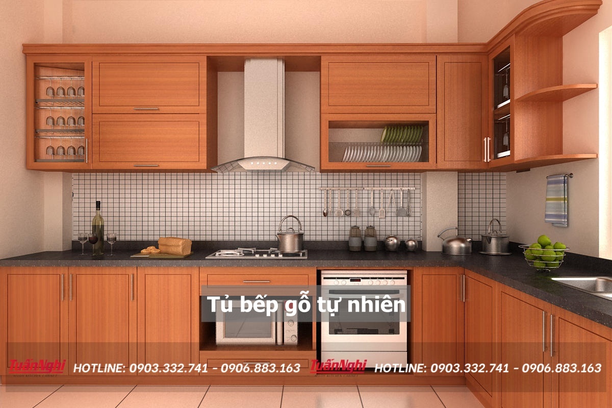 Tủ bếp gỗ tự nhiên