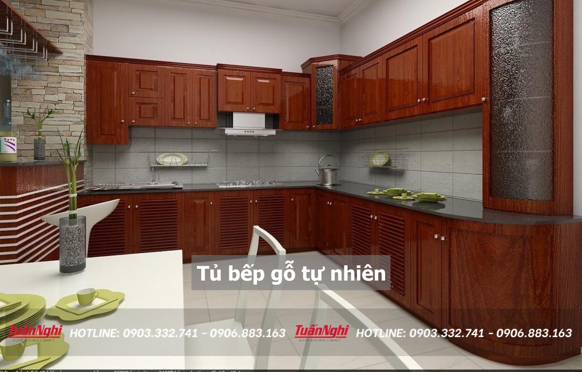 Tủ bếp gỗ tự nhiên