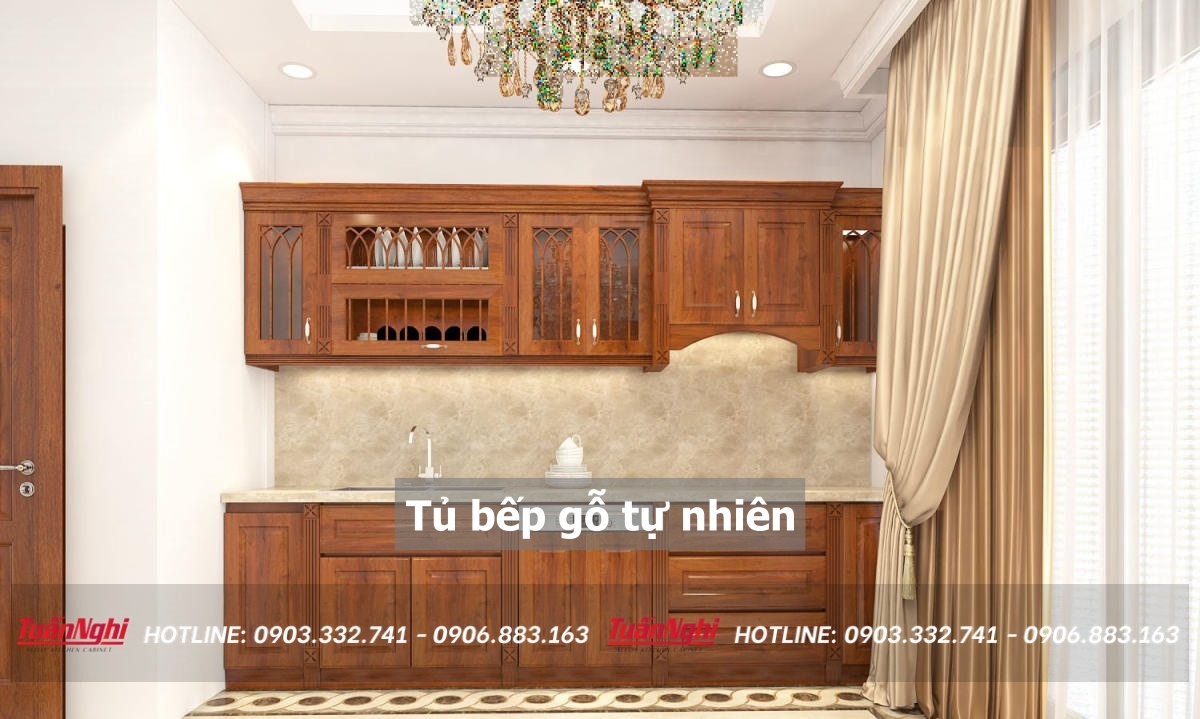Tủ bếp gỗ tự nhiên