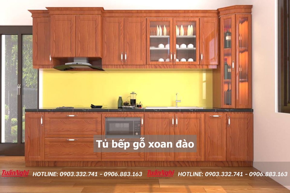 10+ Mẫu Tủ Bếp Gỗ Xoan Đào Đẹp Ấn Tượng Nhất 2023 10 Tủ bếp gỗ xoan đào