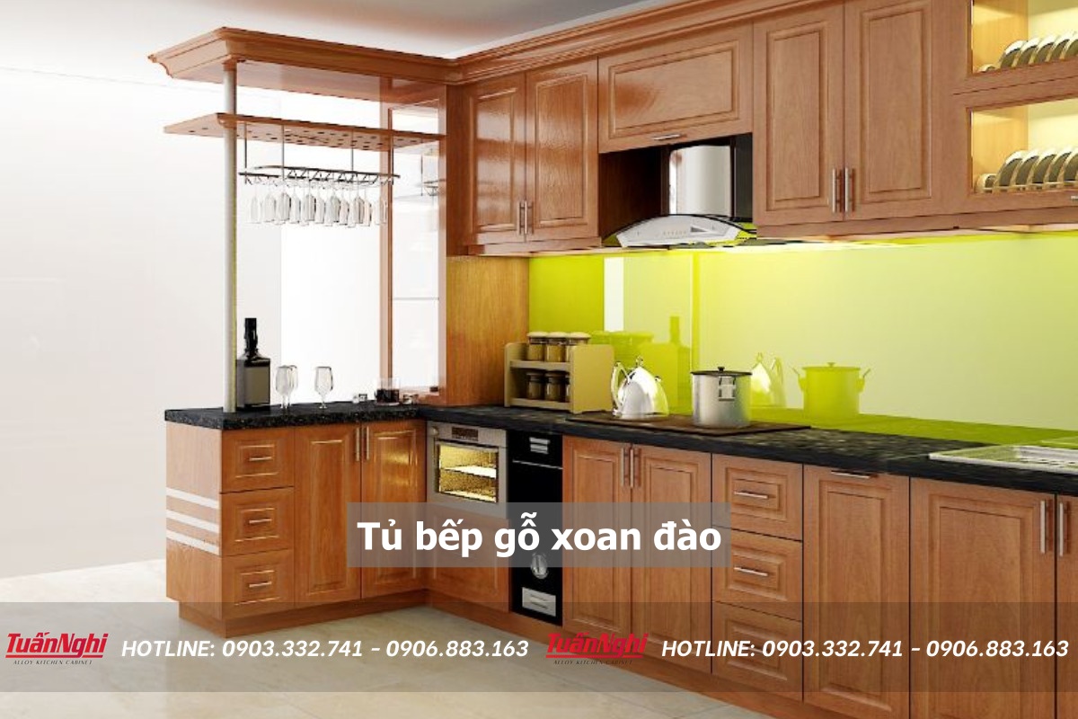 10+ Mẫu Tủ Bếp Gỗ Xoan Đào Đẹp Ấn Tượng Nhất 2023 11 Tủ bếp gỗ xoan đào