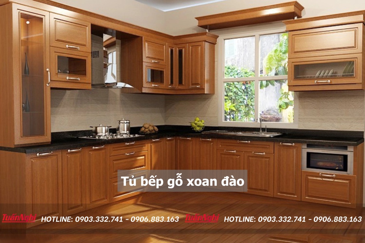 10+ Mẫu Tủ Bếp Gỗ Xoan Đào Đẹp Ấn Tượng Nhất 2023 12 Tủ bếp gỗ xoan đào