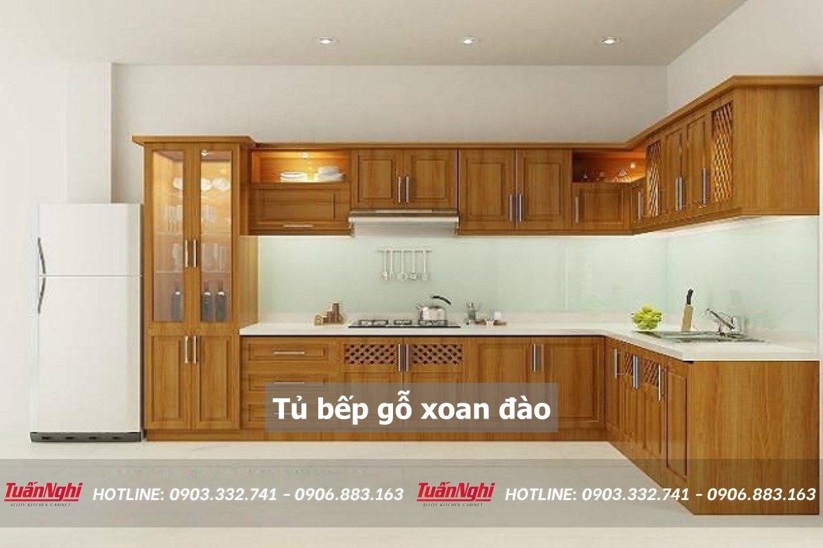 10+ Mẫu Tủ Bếp Gỗ Xoan Đào Đẹp Ấn Tượng Nhất 2023 14 Tủ bếp gỗ xoan đào