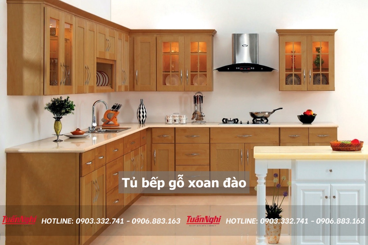 10+ Mẫu Tủ Bếp Gỗ Xoan Đào Đẹp Ấn Tượng Nhất 2023 15 Tủ bếp gỗ xoan đào