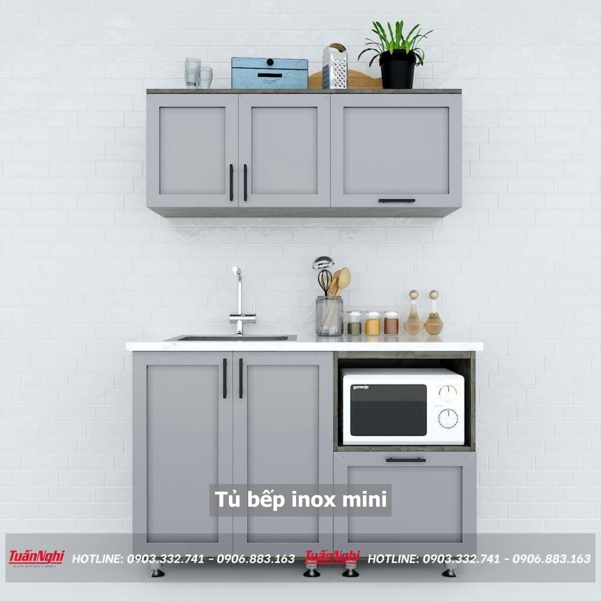 Tủ bếp inox mini