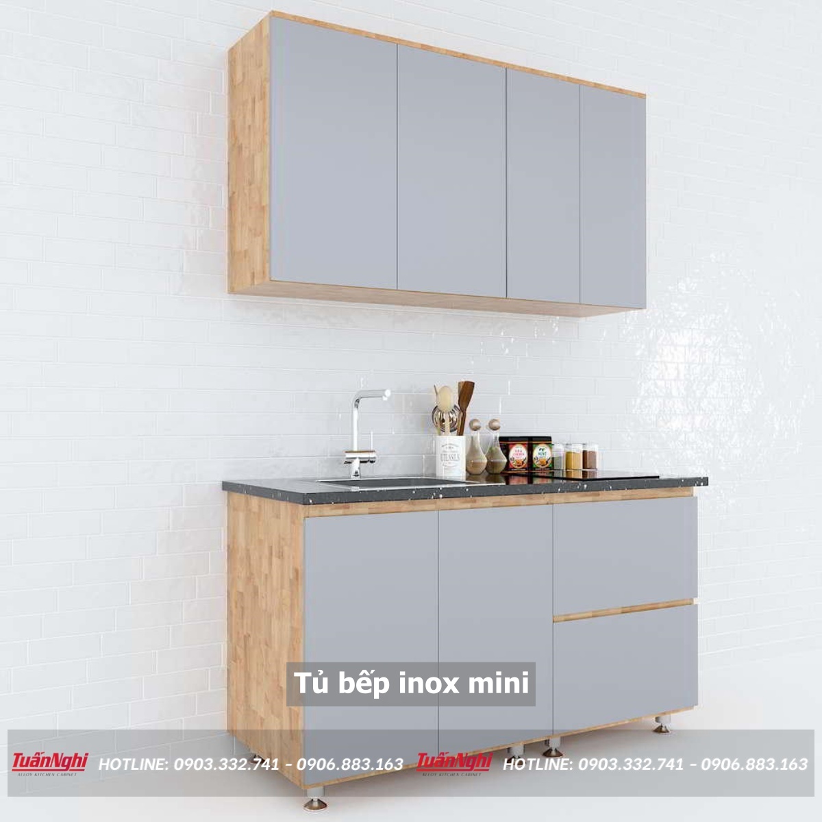 Tủ bếp inox mini