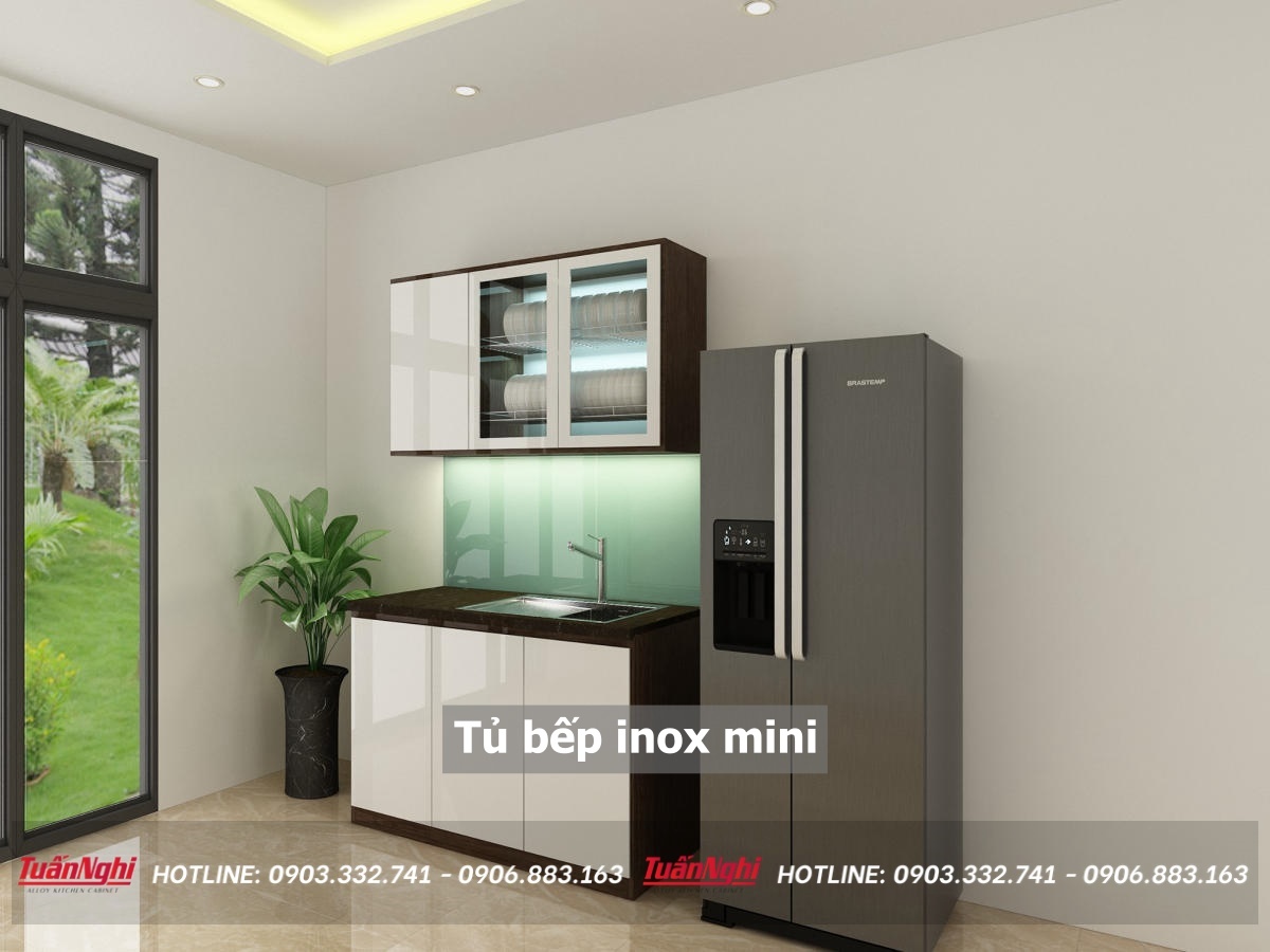 Tủ bếp inox mini