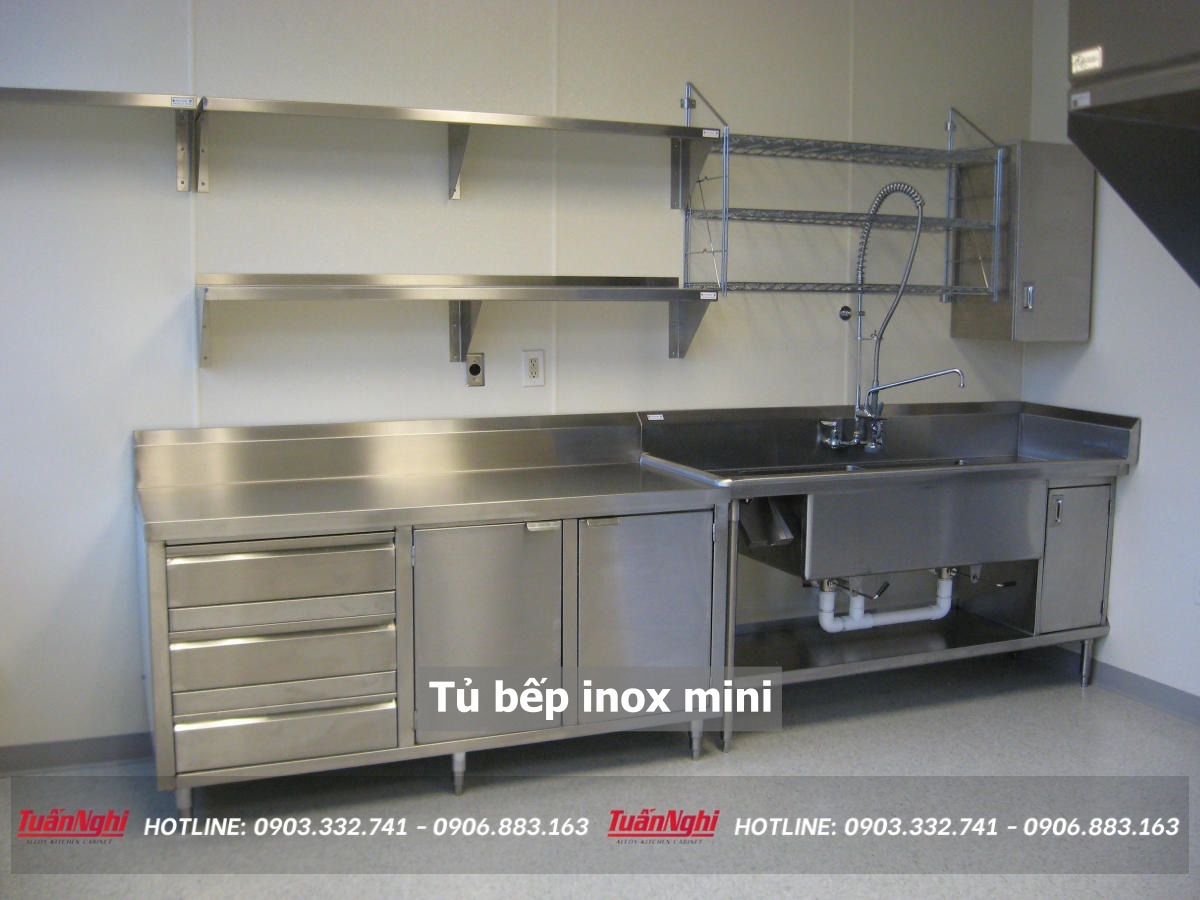 Tủ bếp inox mini