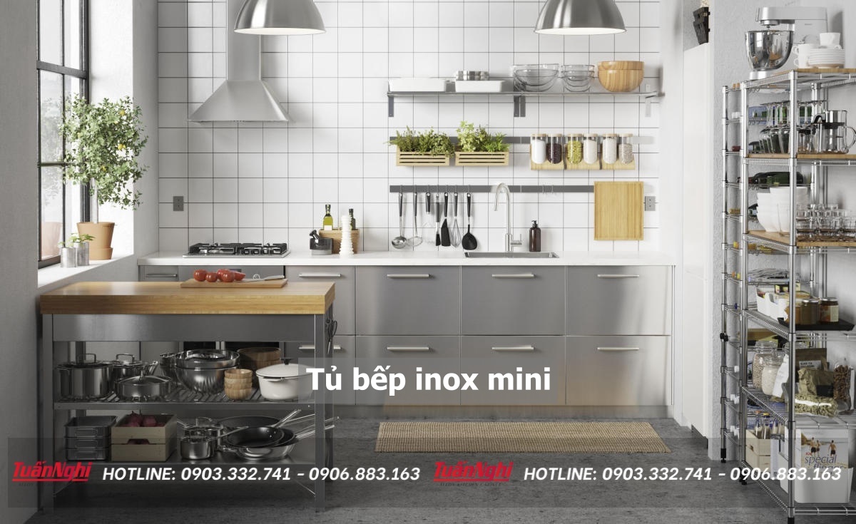 Tủ bếp inox mini