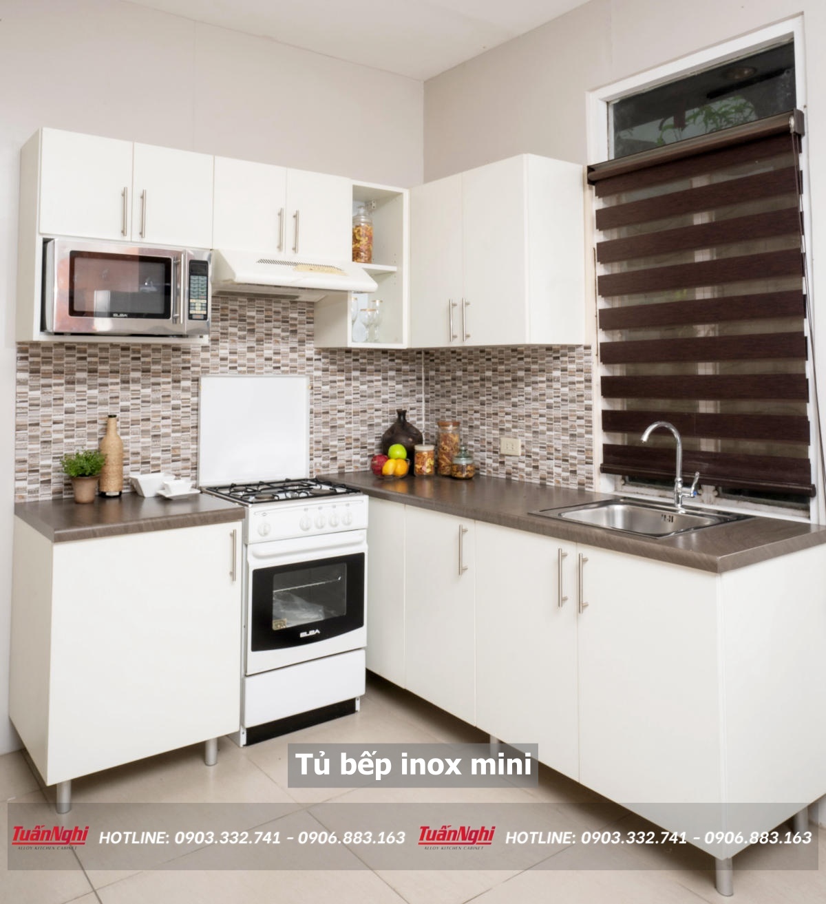 Tủ bếp inox mini