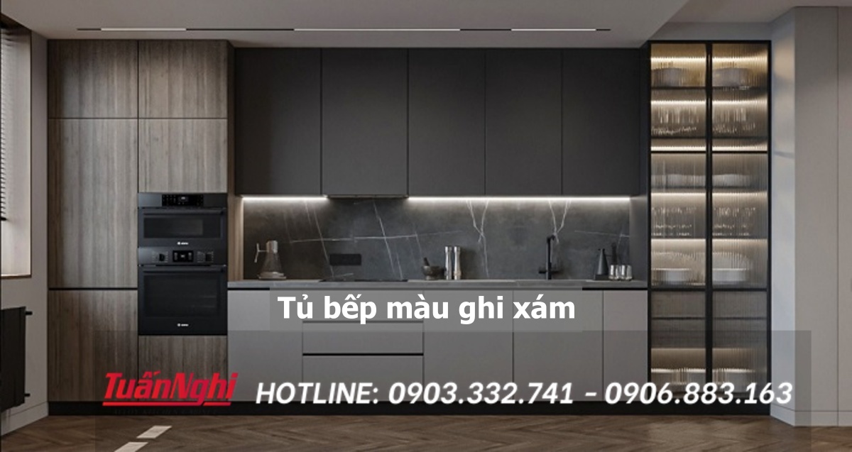 15+ Mẫu Tủ Bếp Màu Ghi Xám Sang Trọng Cho Căn Bếp 2023 24 Tủ bếp màu ghi xám