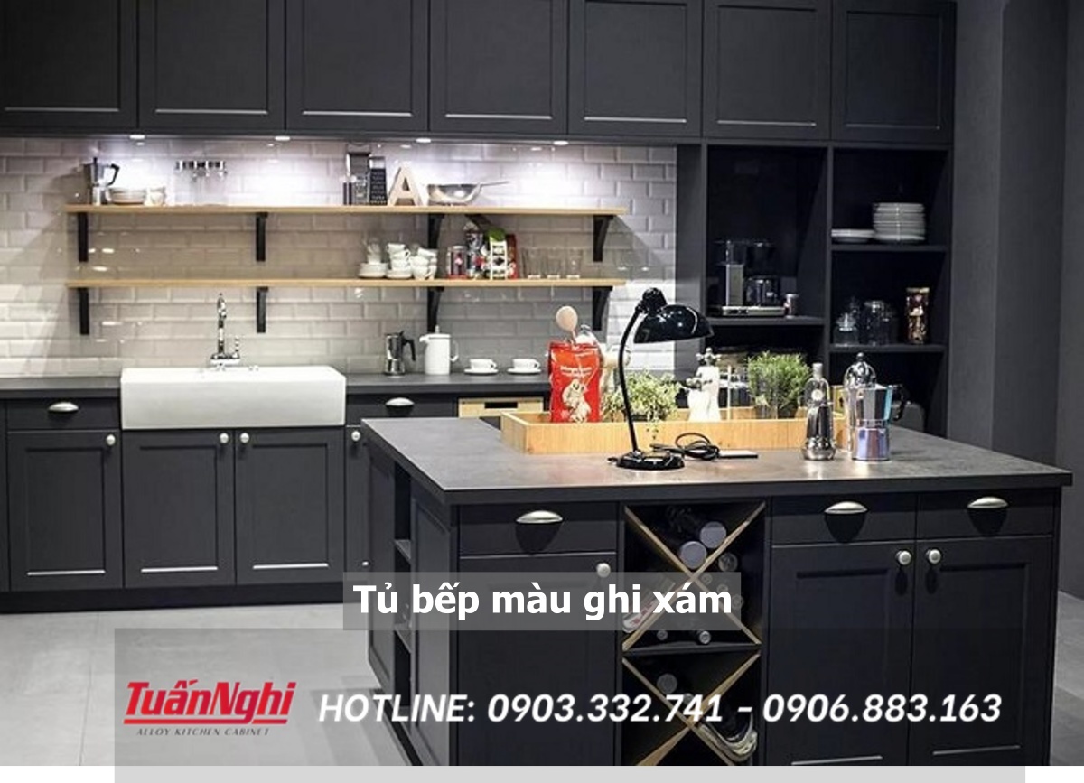 15+ Mẫu Tủ Bếp Màu Ghi Xám Sang Trọng Cho Căn Bếp 2023 26 Tủ bếp màu ghi xám