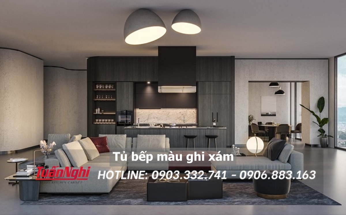 15+ Mẫu Tủ Bếp Màu Ghi Xám Sang Trọng Cho Căn Bếp 2023 23 Tủ bếp màu ghi xám