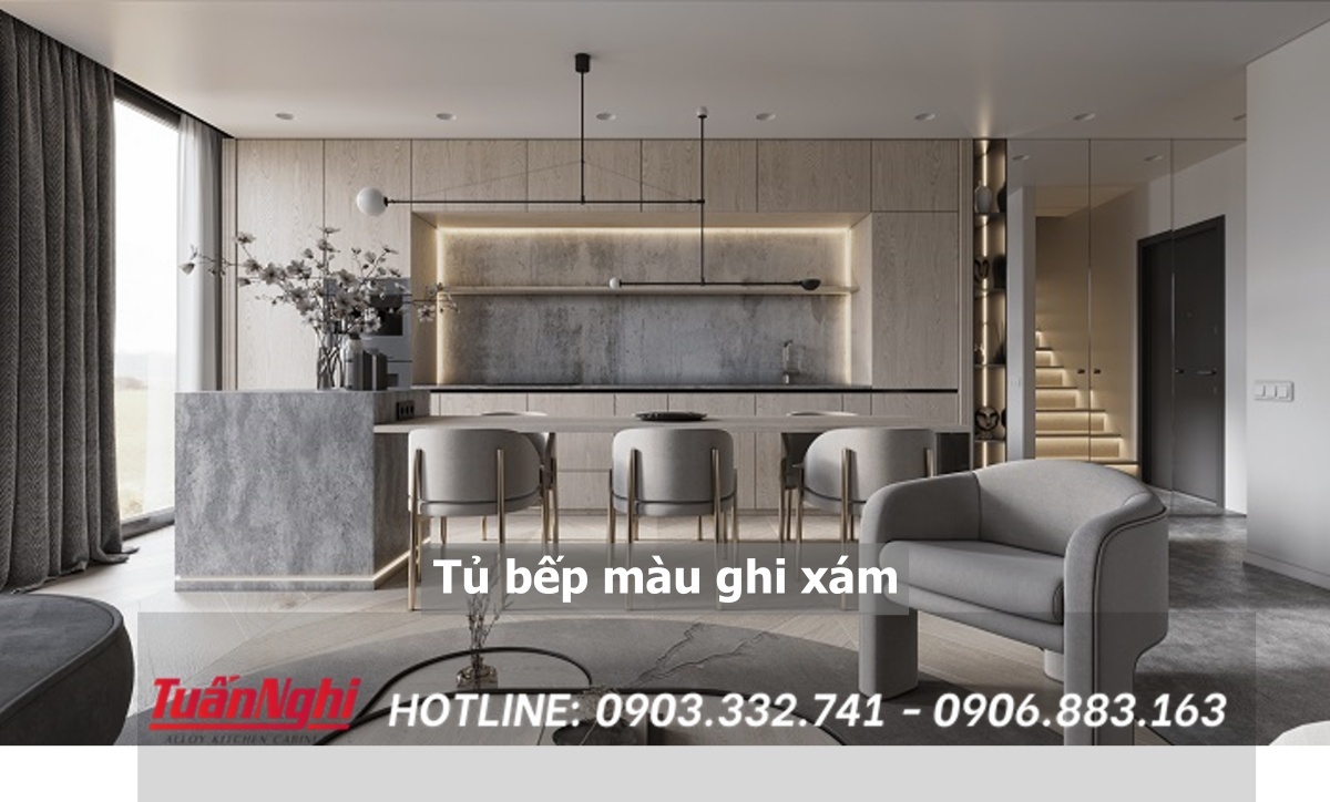 15+ Mẫu Tủ Bếp Màu Ghi Xám Sang Trọng Cho Căn Bếp 2023 15 Tủ bếp màu ghi xám